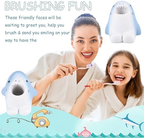 AKAKL Cute Shark Toothbrush Holder