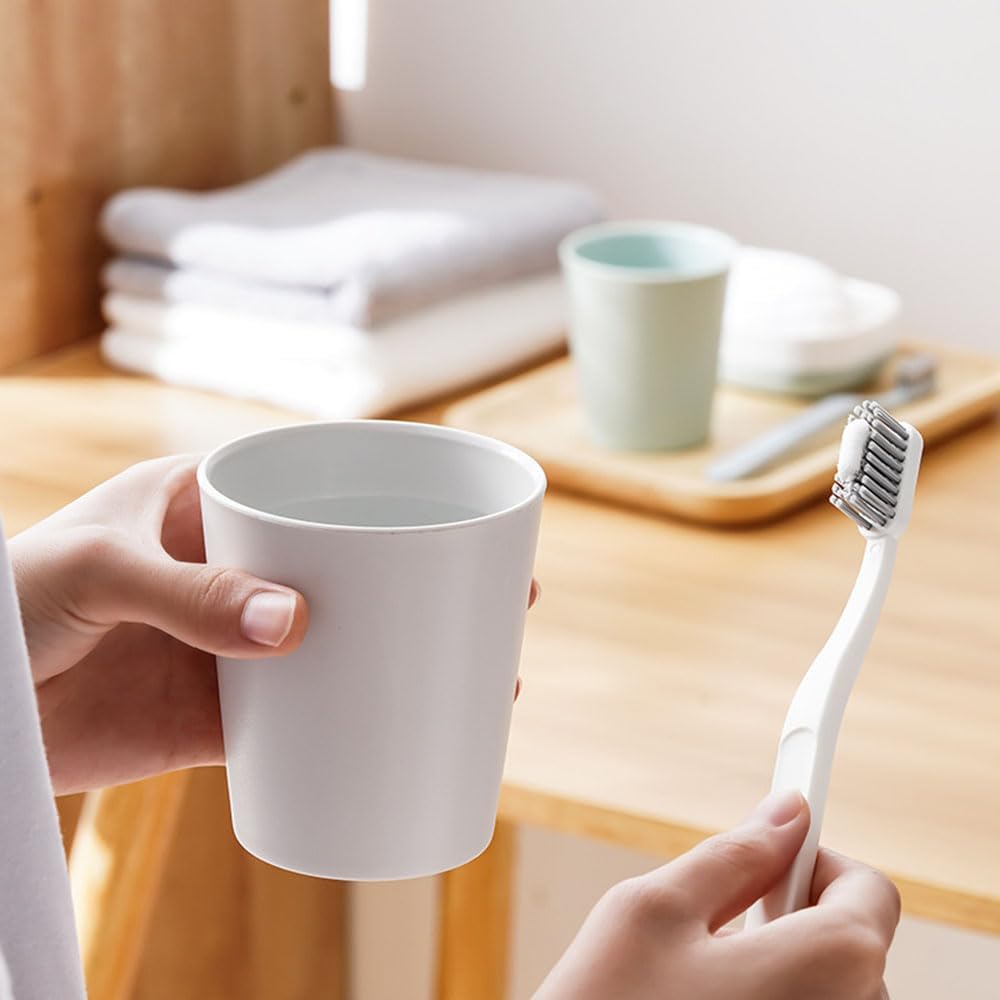 Simple household toothbrush holder 2-pc set White Gray