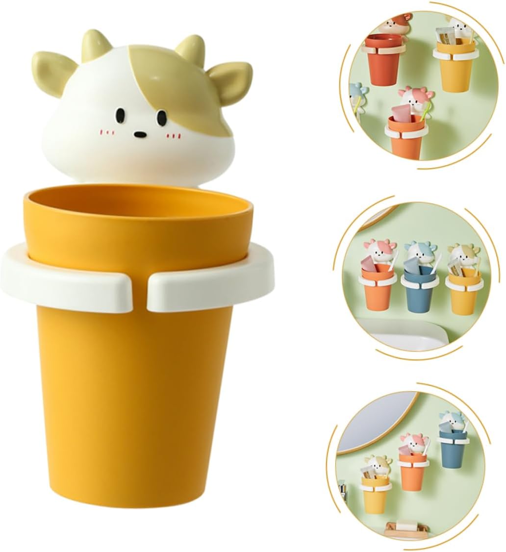 Luxshiny Cartoon Toothbrush Holder and Wall-Mounted Gargle Cup