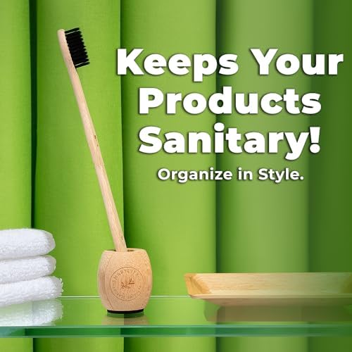SmartLifeco Bamboo Toothbrush Holder - Eco Friendly