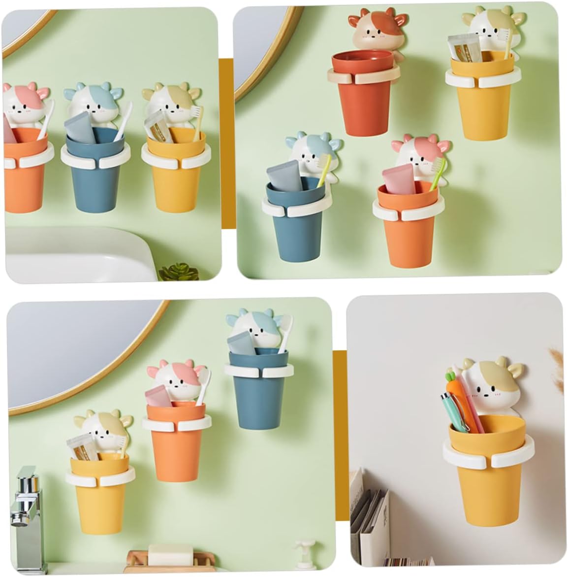Cartoon Cow Toothbrush Cup Holder