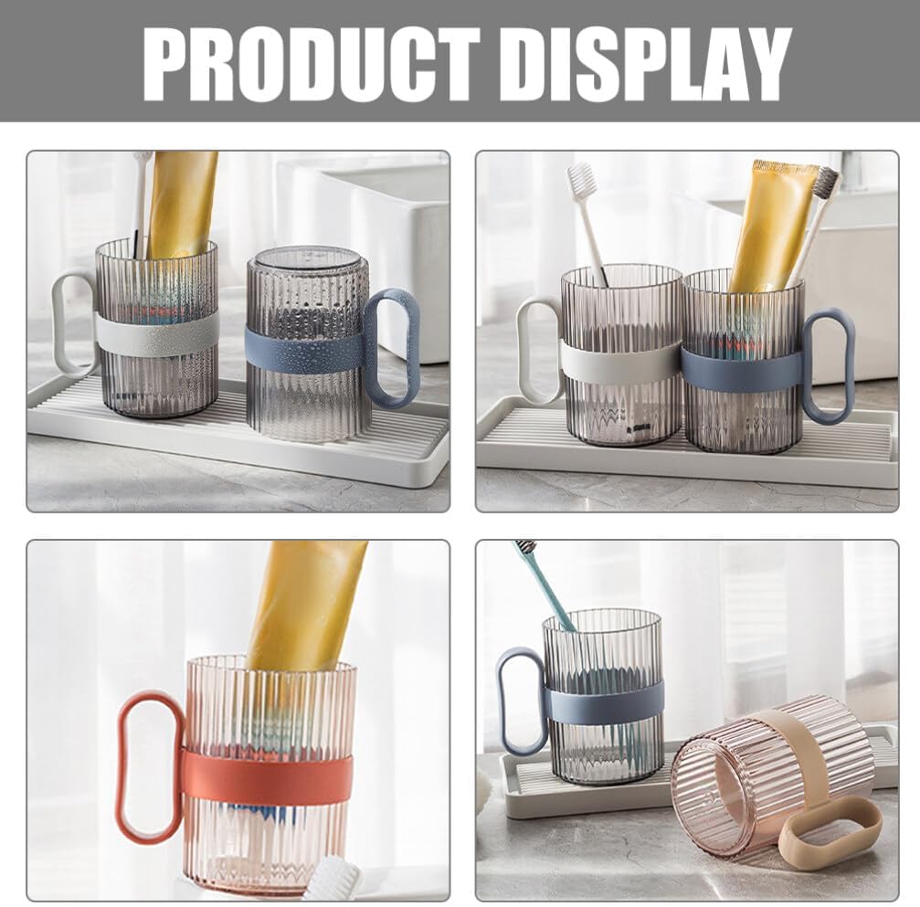 ABOOFAN 4pcs Reusable Toothbrush Cup Holder for Bathroom Mouthwash and Cold Drinks
