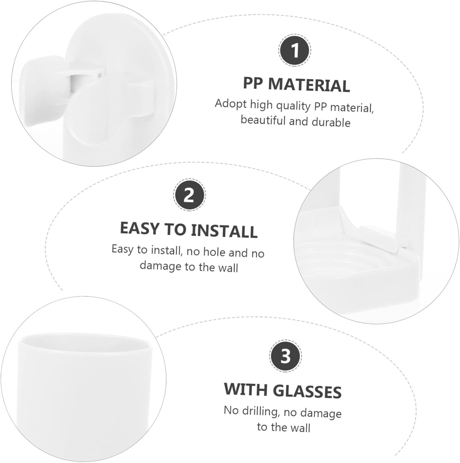 2-Pack Wall-Mounted Toothbrush Holders Set