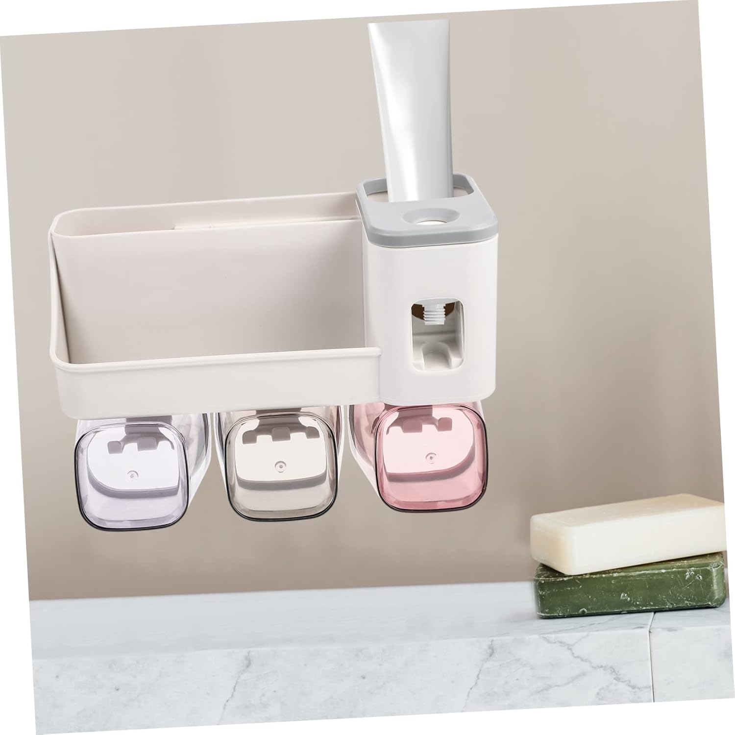 Space-Saving Wall-Mounted Toothbrush Holder for Families and Kids