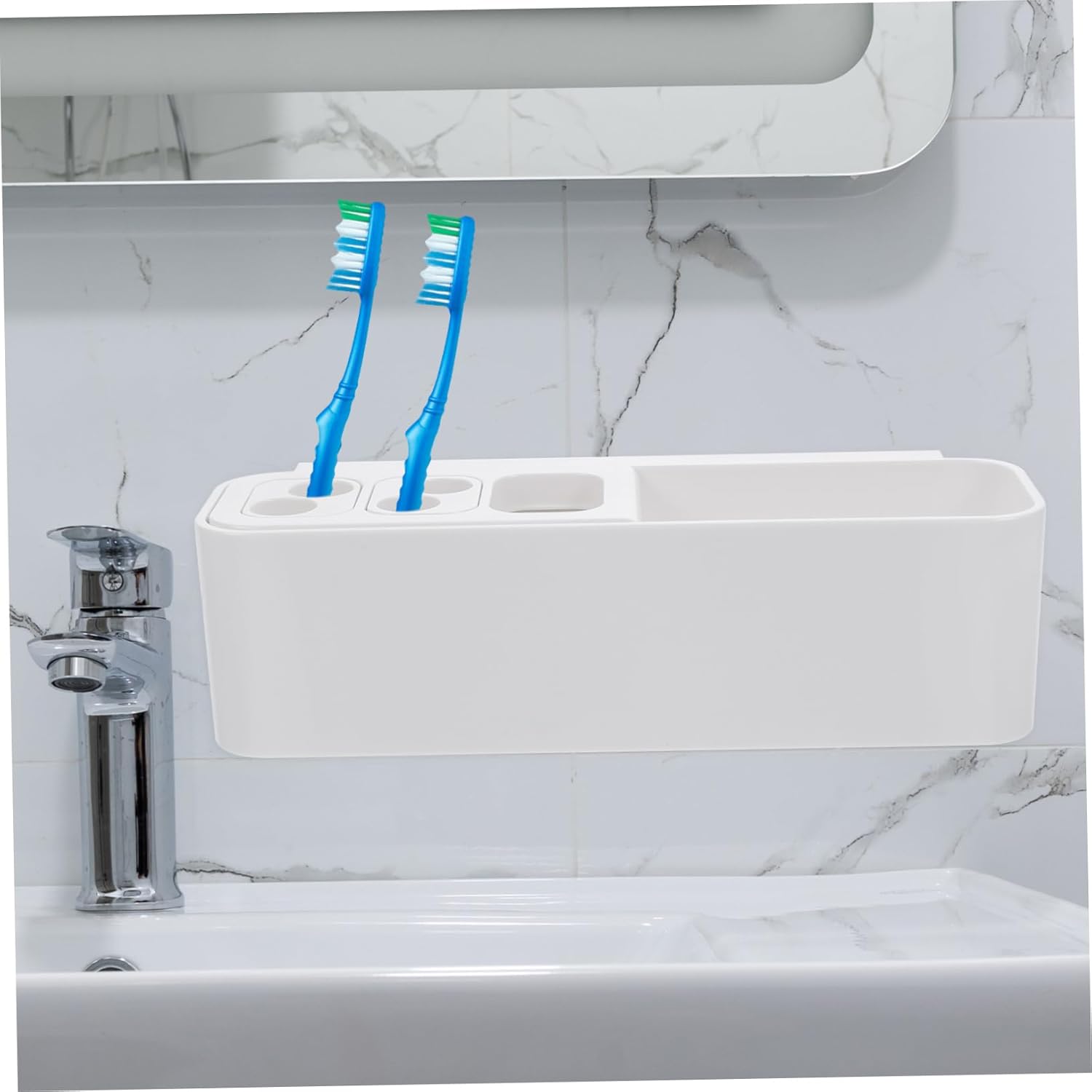 Bathroom Organic Wall-Mounted Toothbrush Holder Space-Saving Design