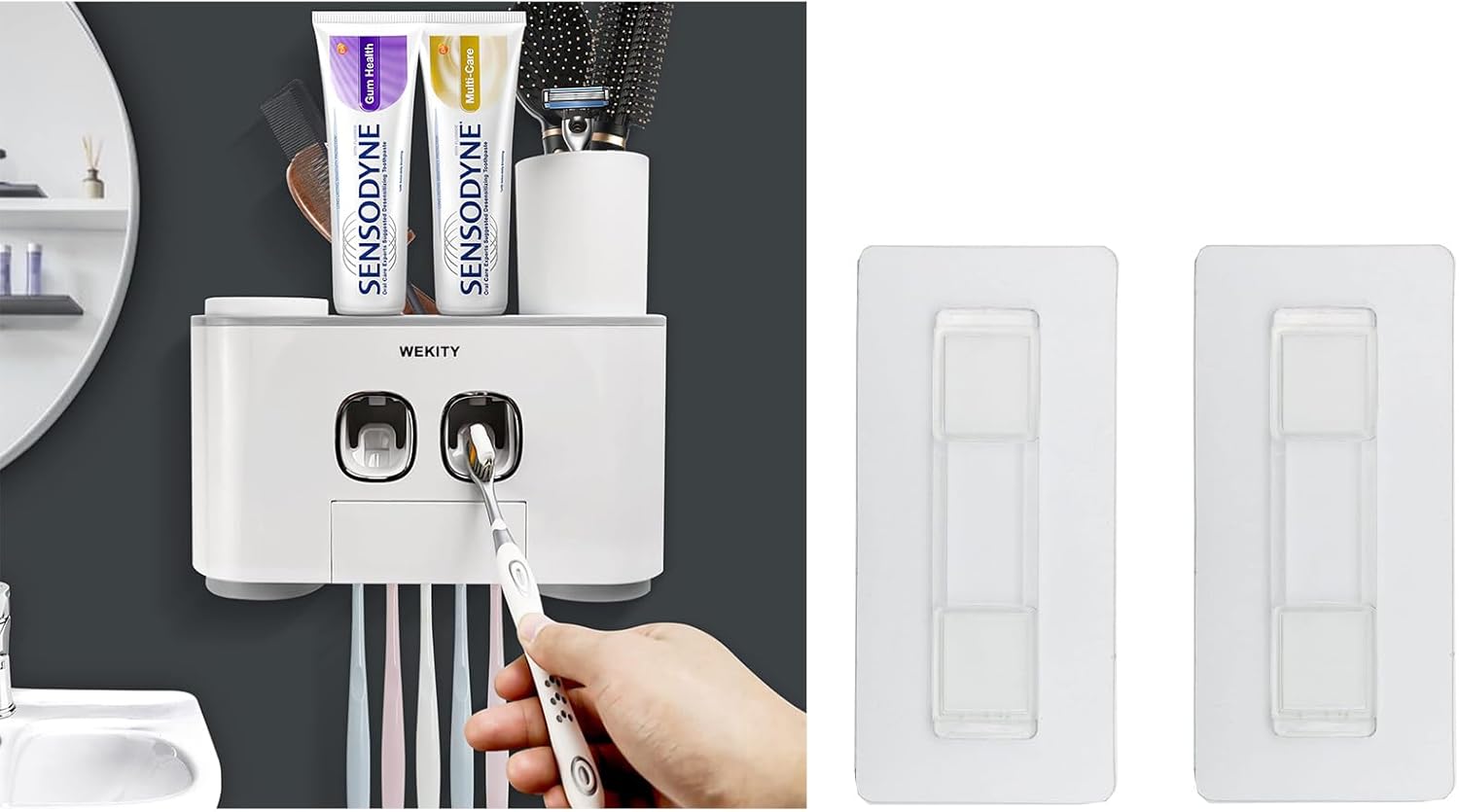 Wekity Multi-Functional Toothbrush Holder