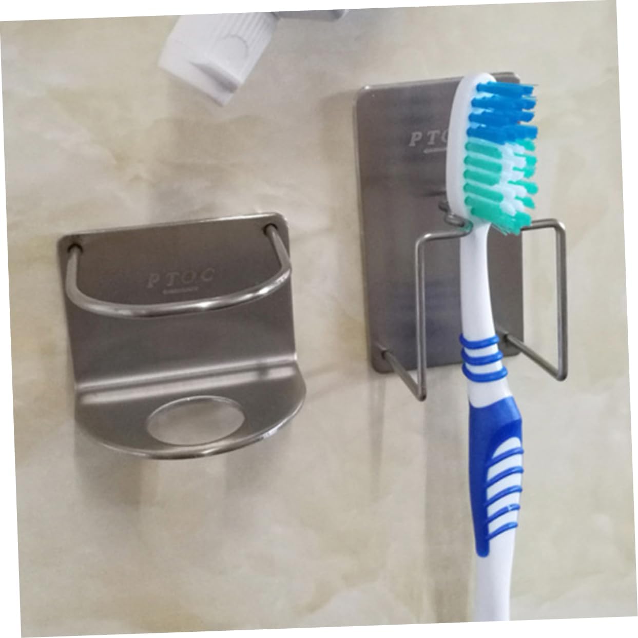 Space-Saving Stainless Steel Toothbrush Holder