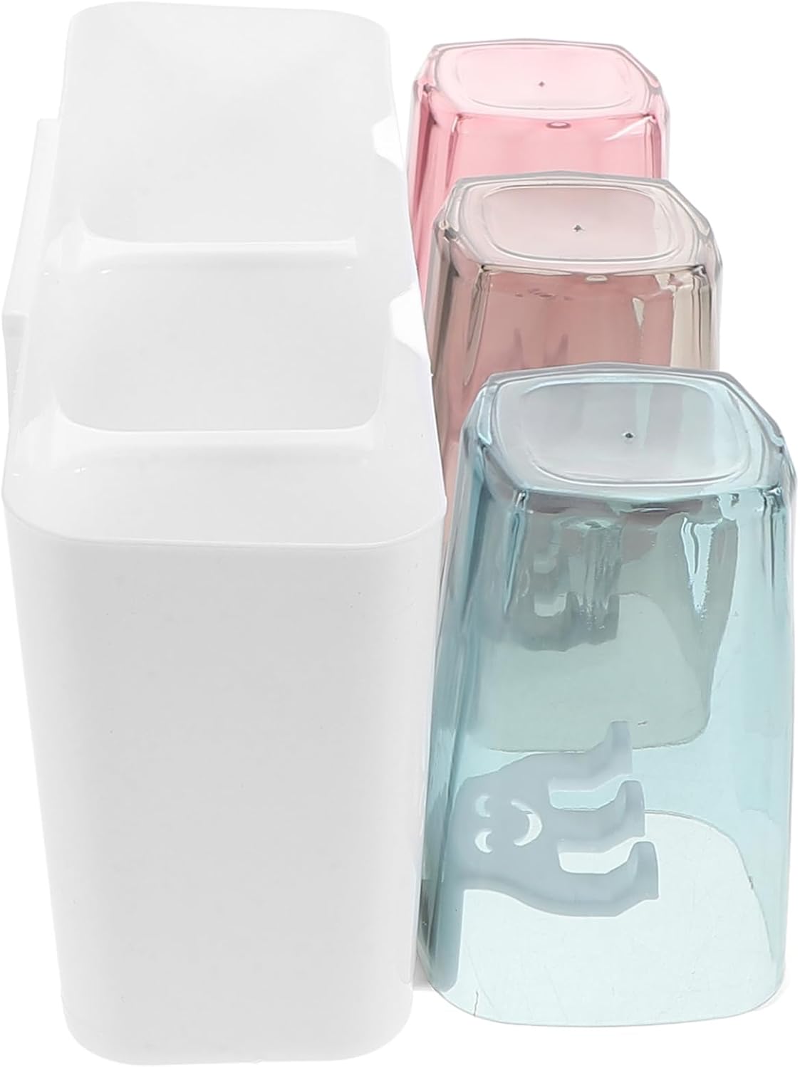 Bathroom Toothbrush Holder Set With 3 Cups And Toothpaste Rack