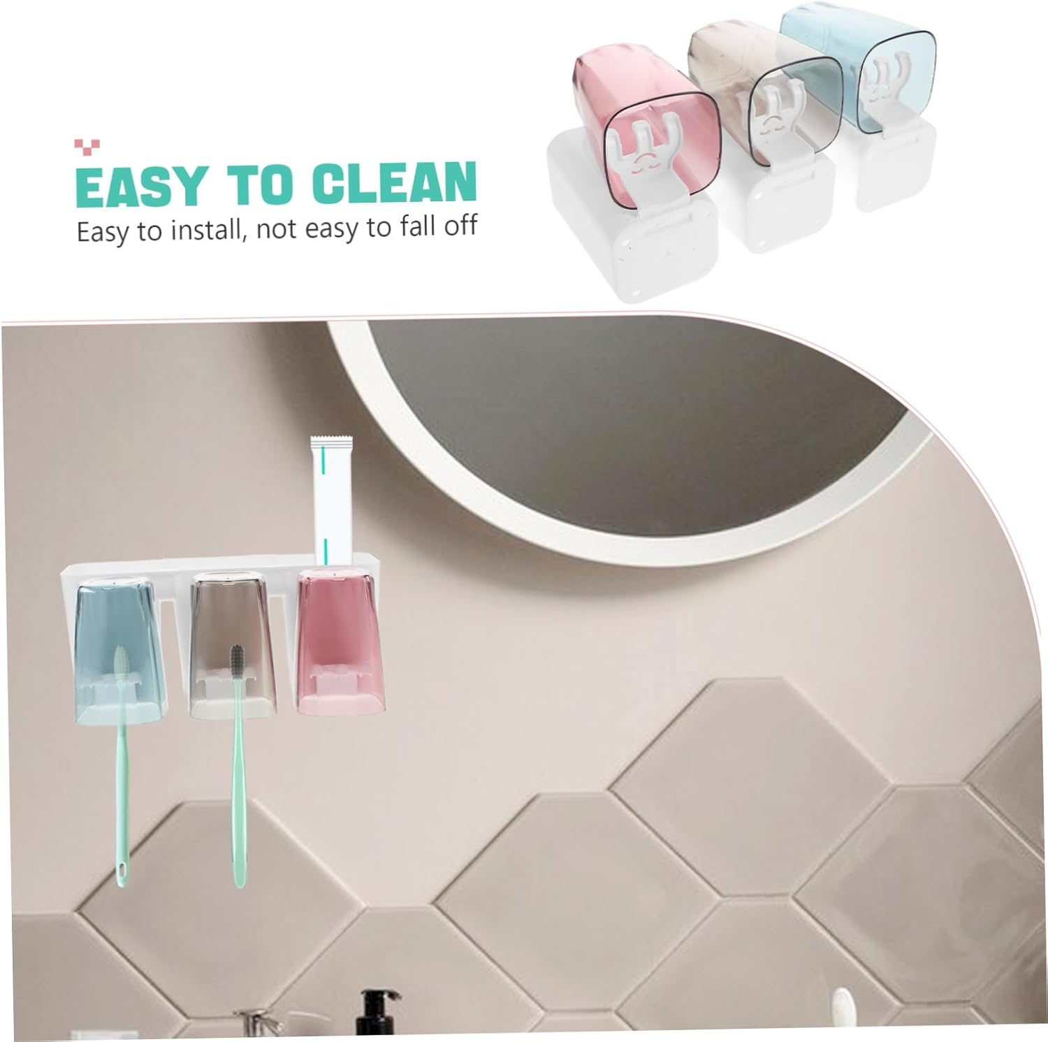 Beatifufu Wall-Mounted Toothbrush Toothpaste Holder White