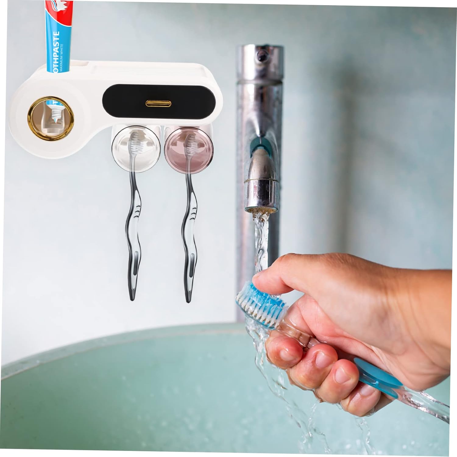 Wall-Mounted Toothbrush Cosmetics Organizer