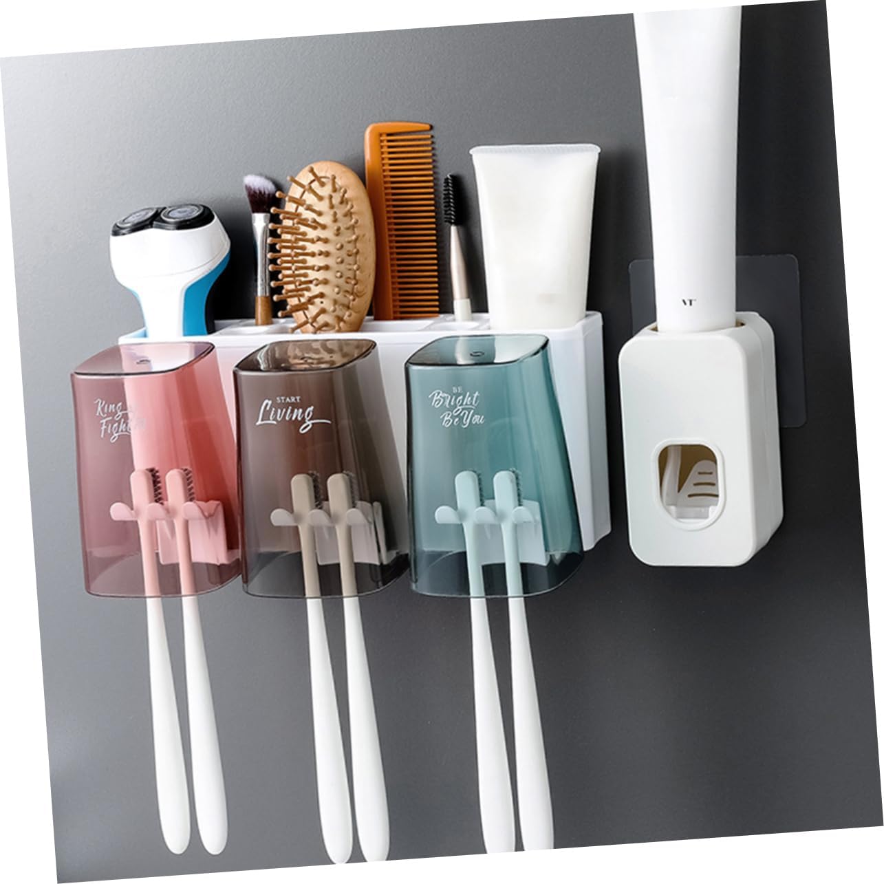 Amosfun Heavy Duty Wall-Mounted Toothbrush Holder