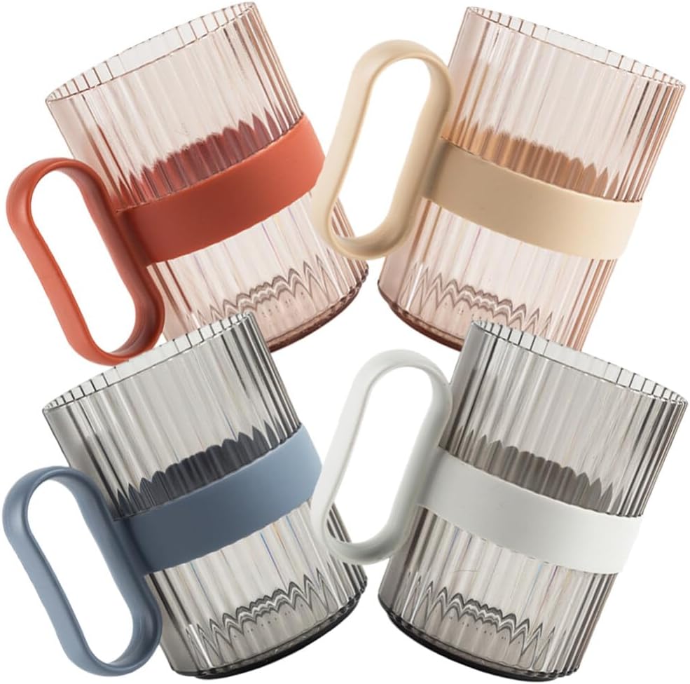 ABOOFAN 4pcs Reusable Toothbrush Cup Holder for Bathroom Mouthwash and Cold Drinks