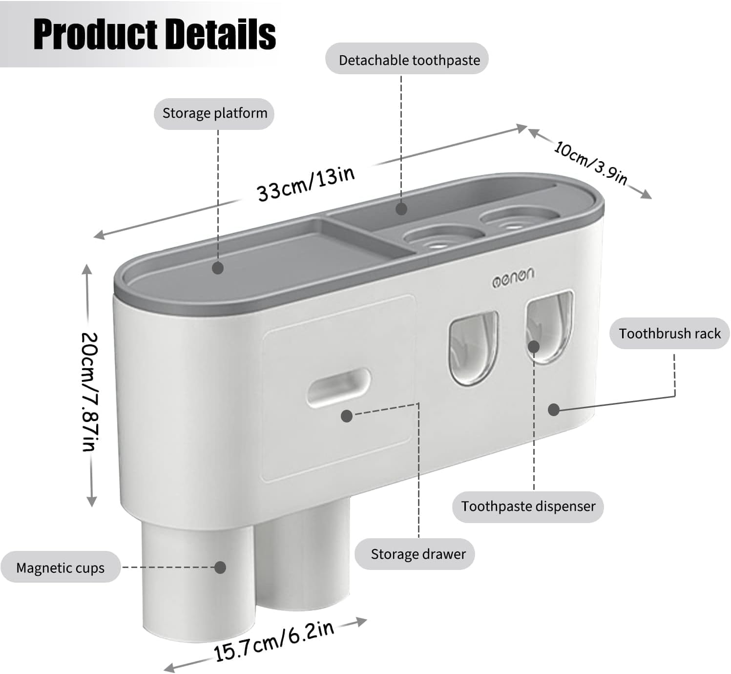 MDAKEGO Wall-Mounted Toothbrush Holder Toothpaste Squeezer Kit