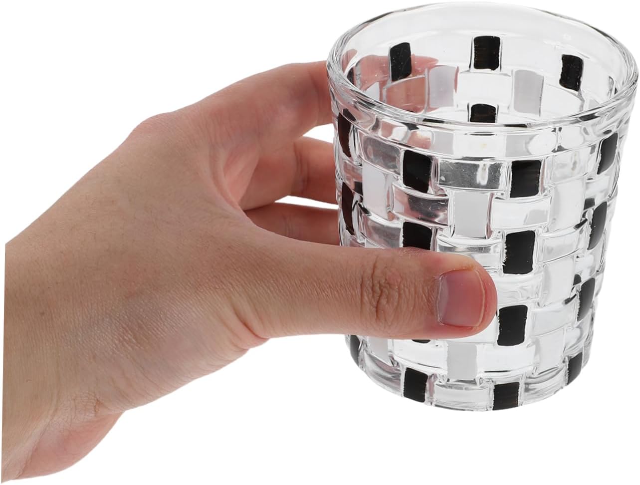 Cabilock Checkerboard Glass Toothbrush Holder
