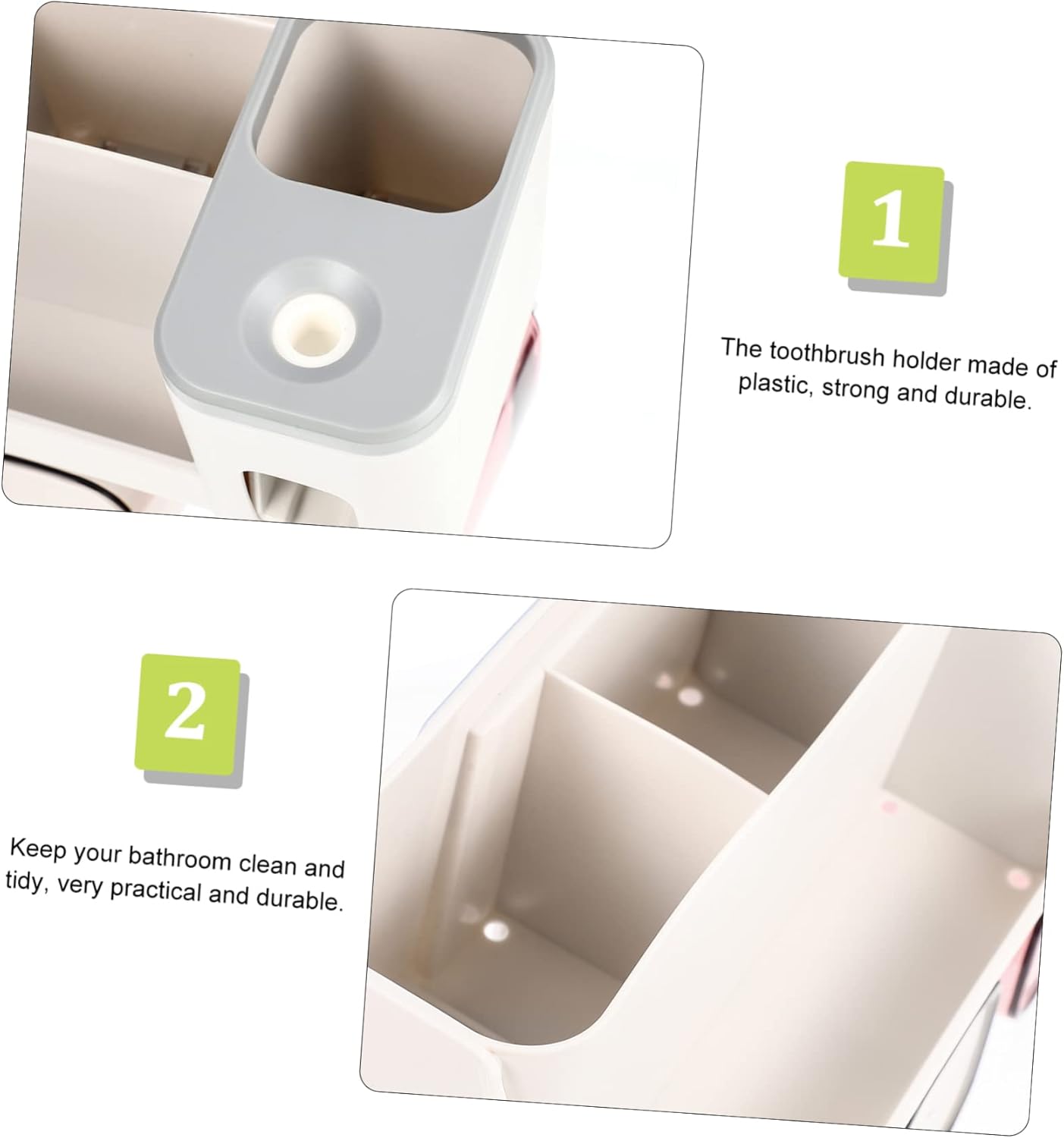 GLEAVI Multi-Functional Toothbrush Holder Gargle Cup Organizer for Bathroom Shower Kitchen