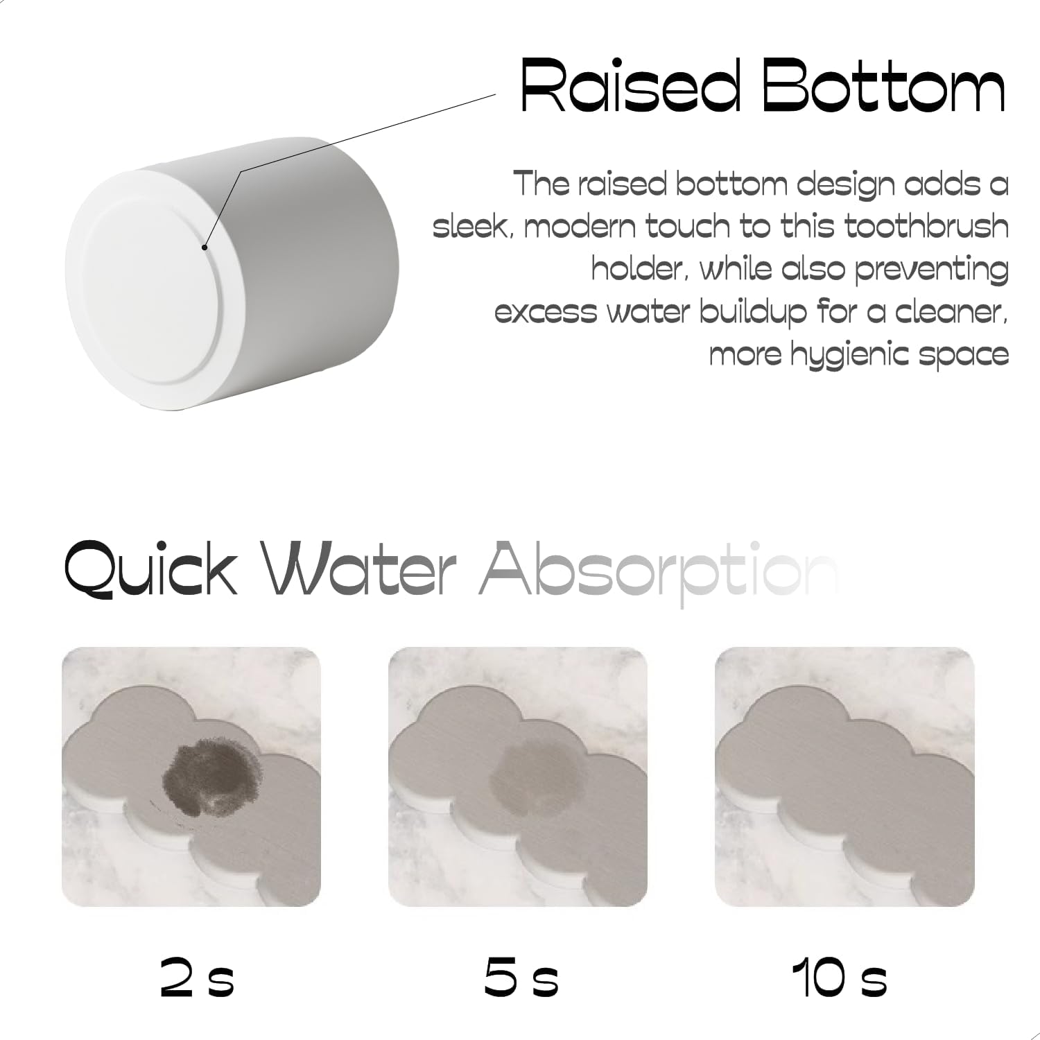 Matte White Diatomaceous Toothbrush Holder