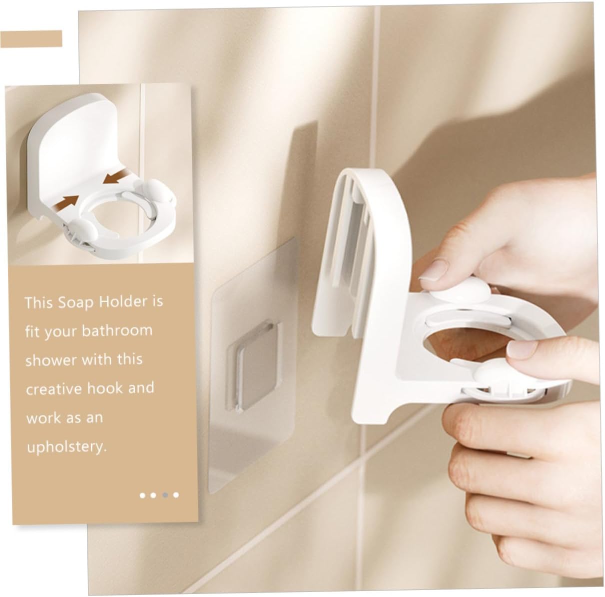 DRESSOOS Wall-Mounted Shampoo Holder Space-Saving Soap Rack
