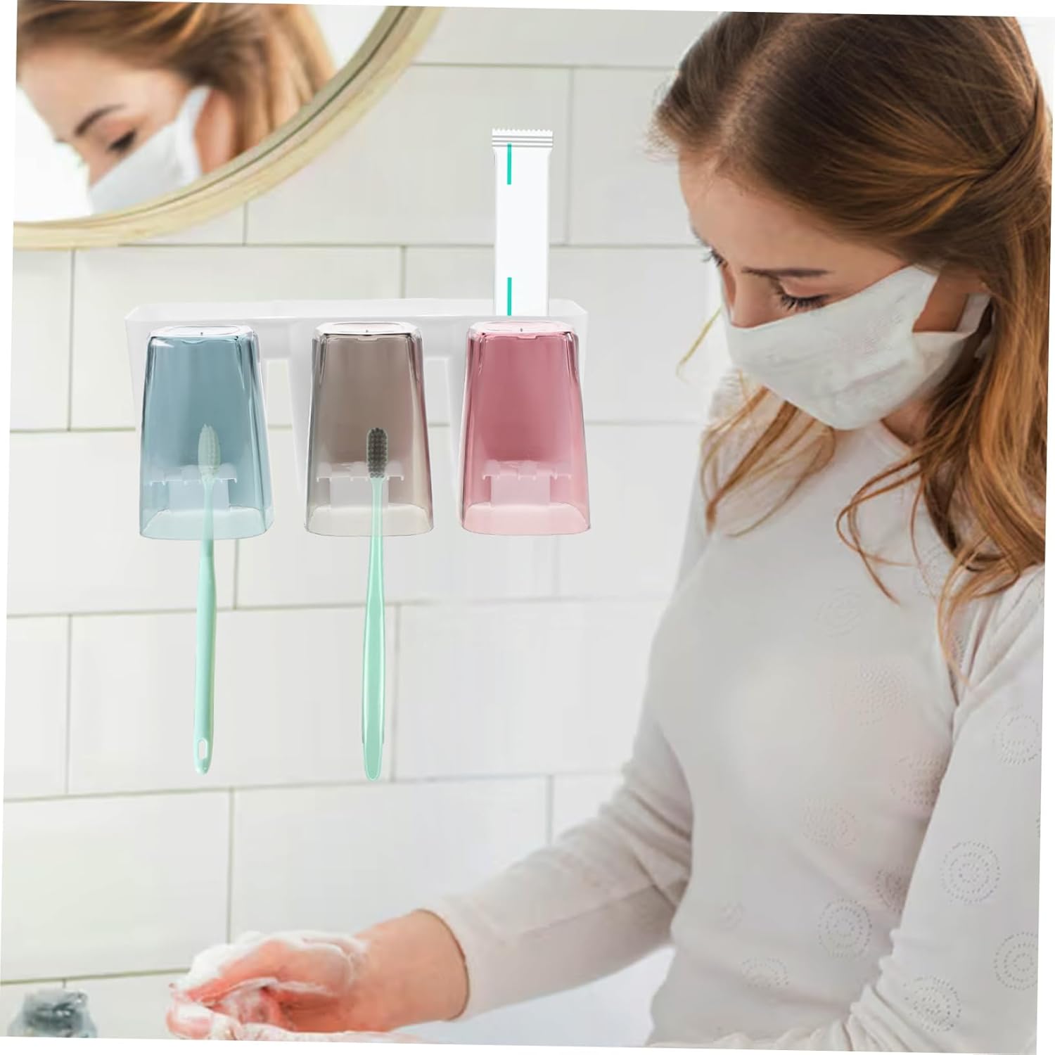 Space-Saving Wall Toothbrush Toothpaste Holder Set of 3