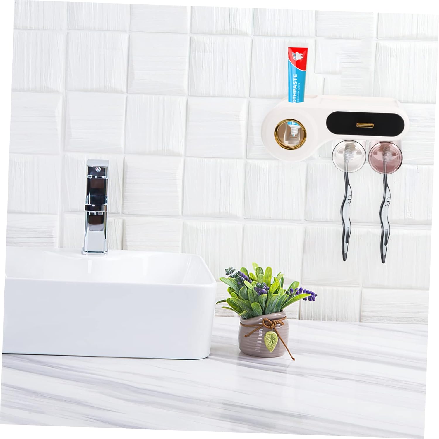 Elegant Wall-Mounted Toothbrush Holder Space-Saving Organizing Rack