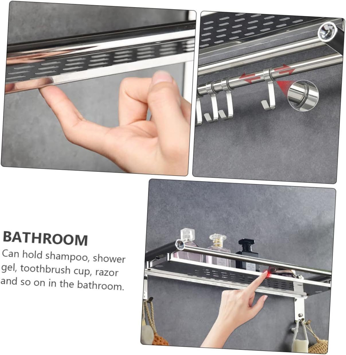 Stainless Steel Bathroom Storage Holder for Organization