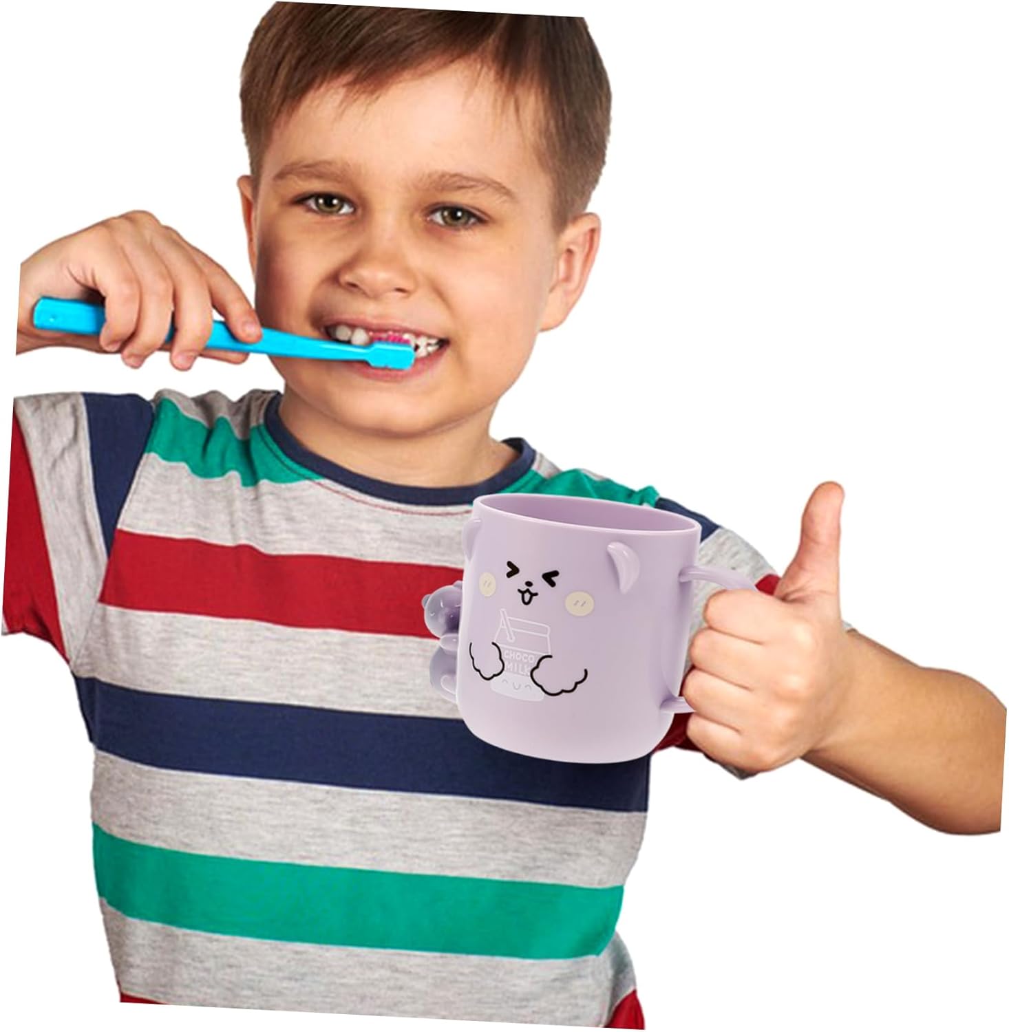 LigigWash 2PCS Cartoon Plastic Toothbrush Cups for Toddlers