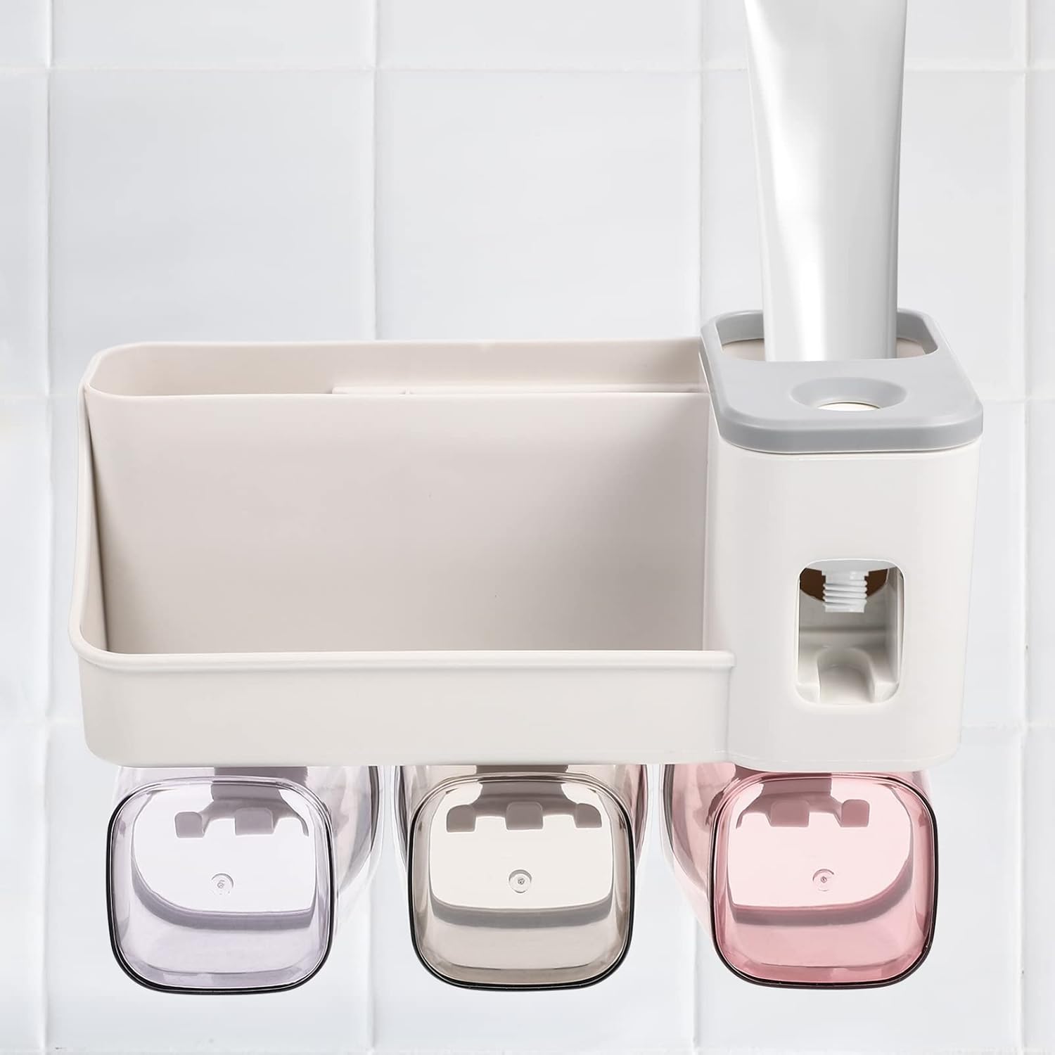 Anneome Space-Saving Wall-Mounted Toothbrush Toothpaste Organizer