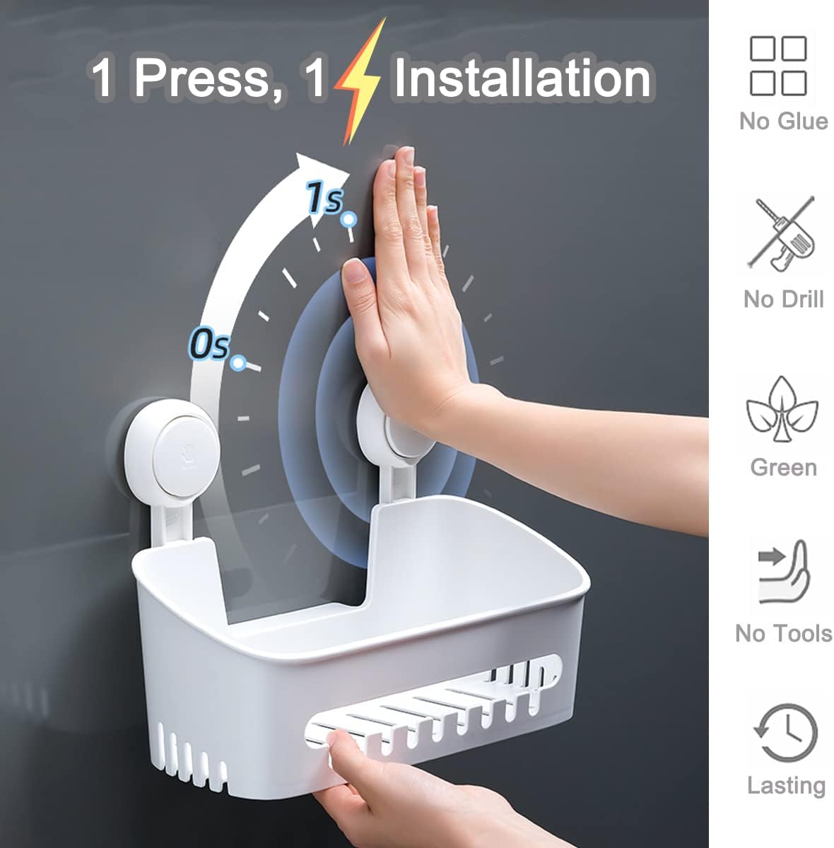 EleviSuction Shower Organizer