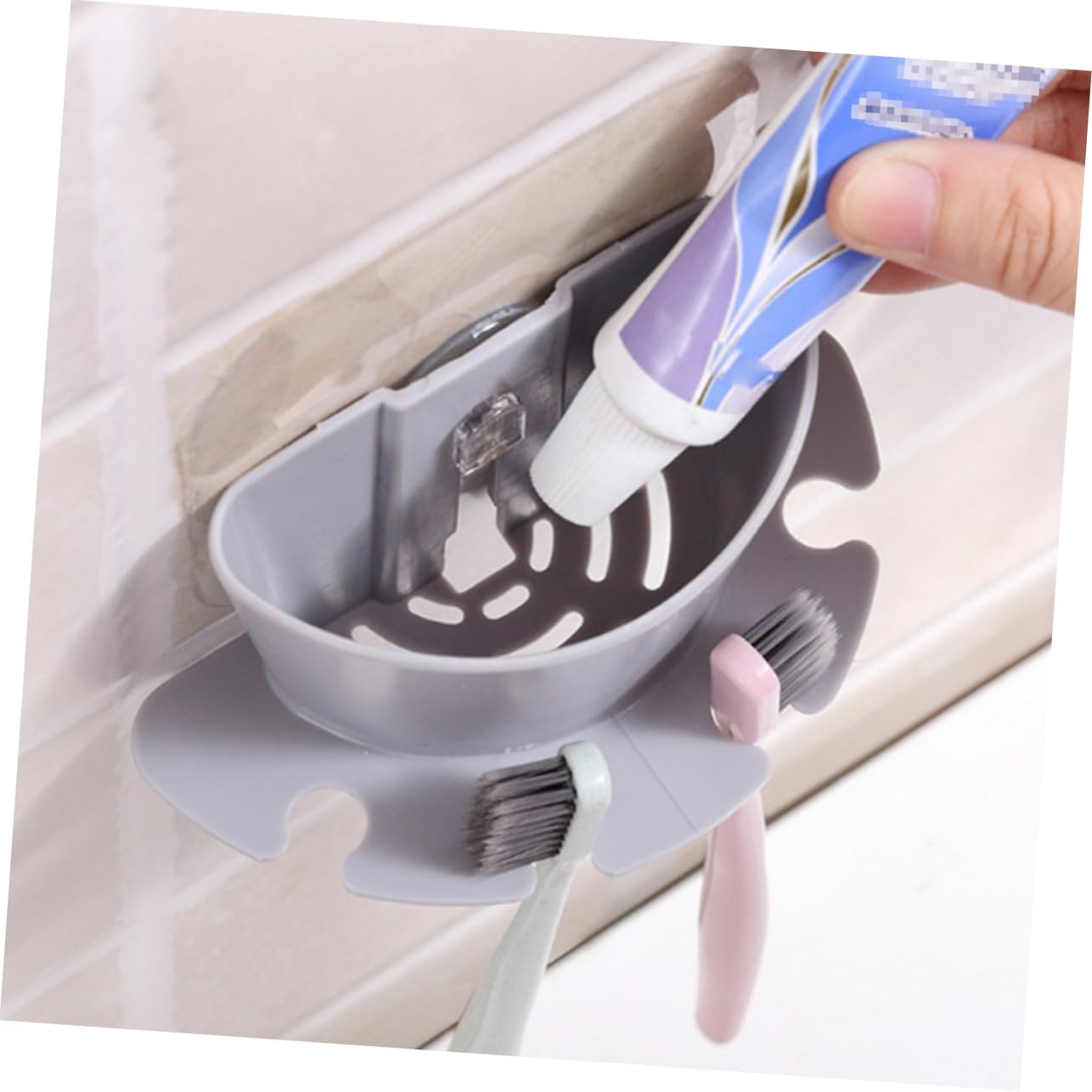 Toothpaste Holder with Suction Cup for Bathroom Wall