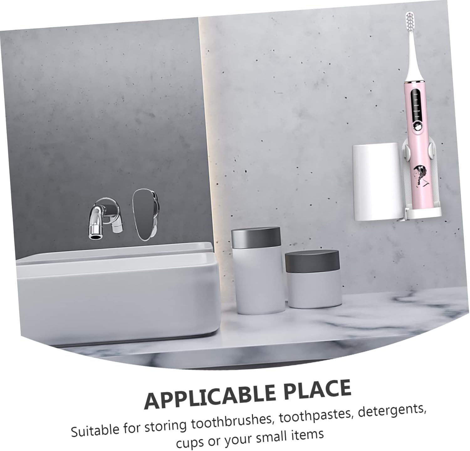 MagicLulu Adjustable Wall-Mounted Electric Toothbrush holder