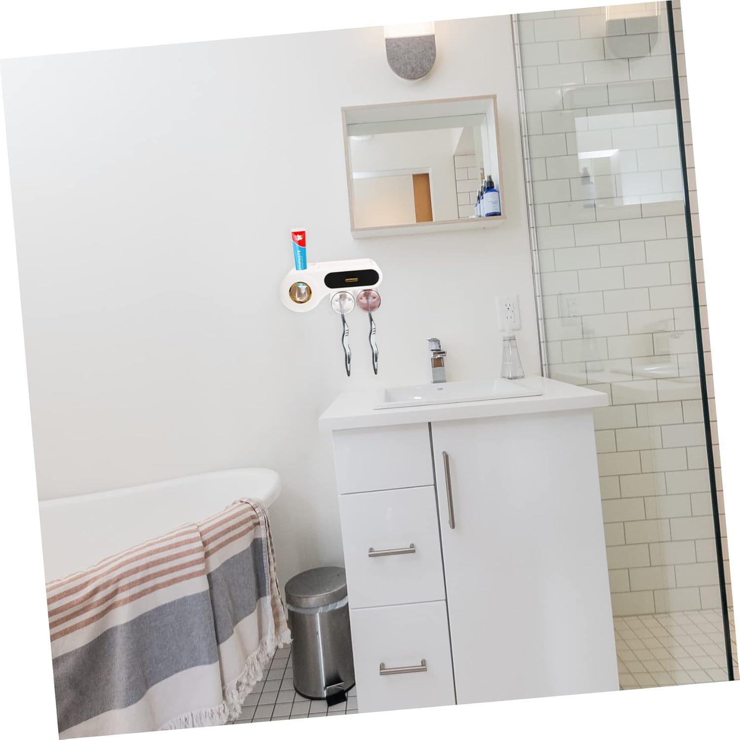 Wall-Mounted Toothbrush Cosmetics Organizer