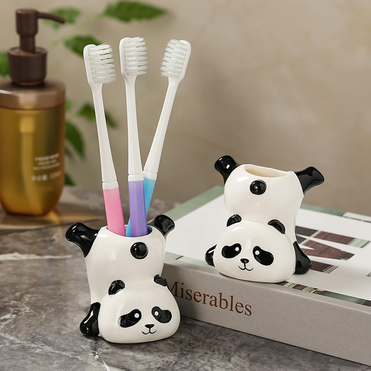Cool Ceramic Panda Toothbrush Holder
