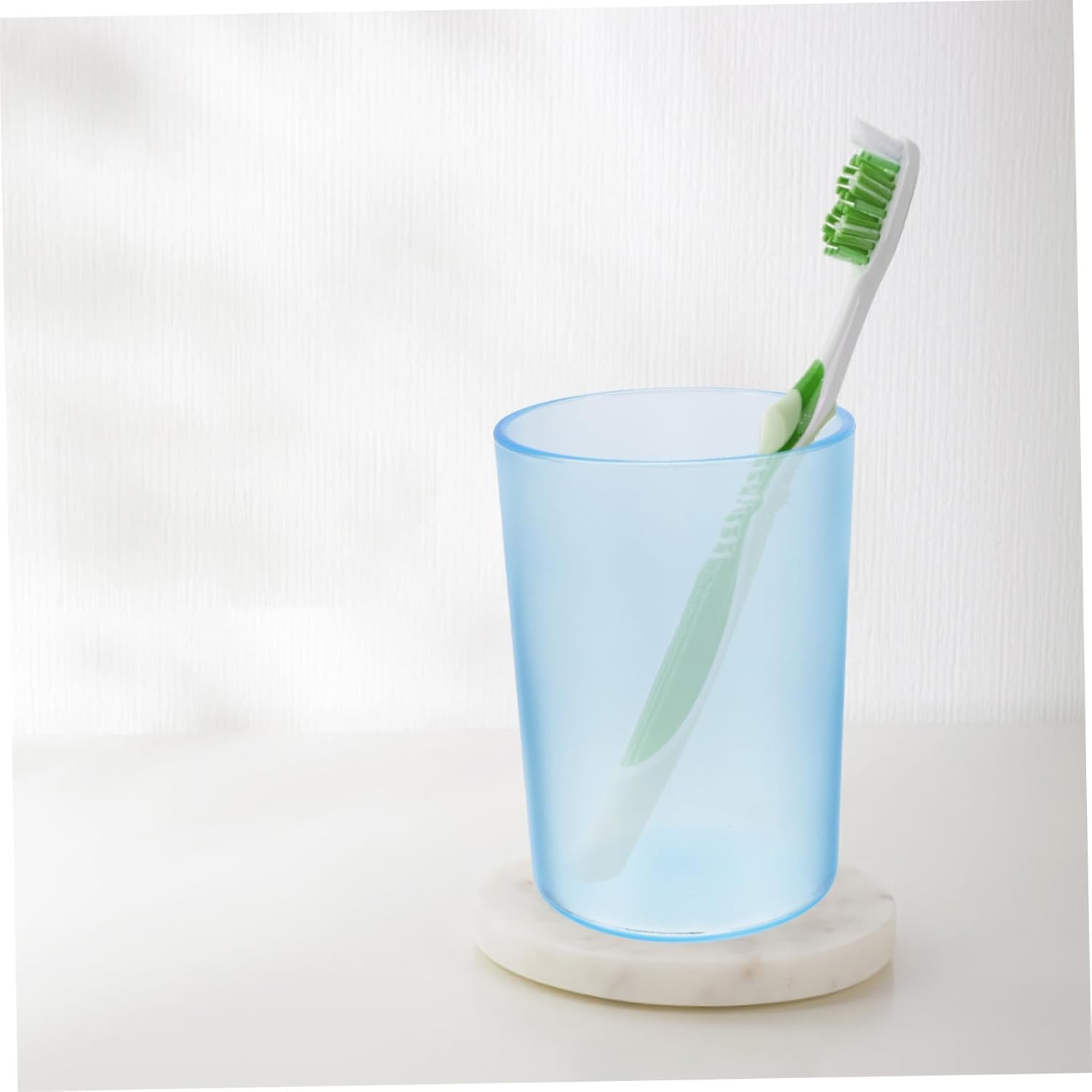 Stylish Blue Transparent Toothbrush Cup for Adults