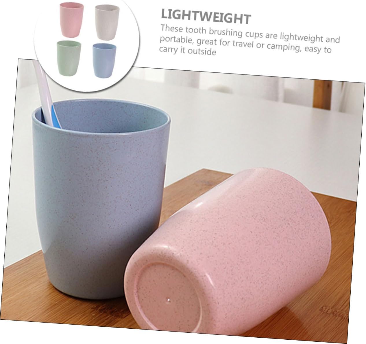 4Pcs VALICLUD Toothbrush Mouthwash Unbreakable Mugs Home Decor Toothbrush Holder