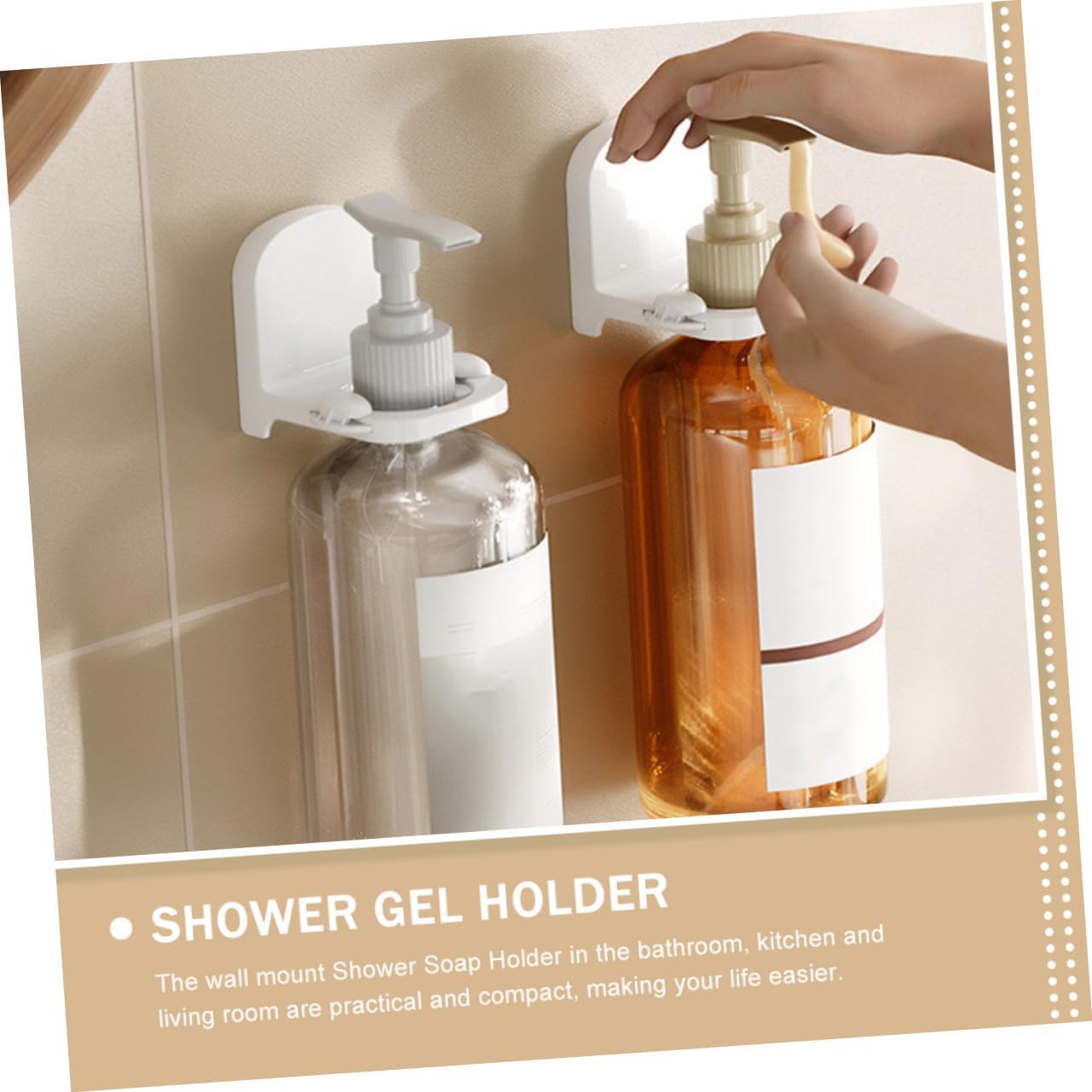 DRESSOOS Wall-Mounted Shampoo Holder Space-Saving Soap Rack