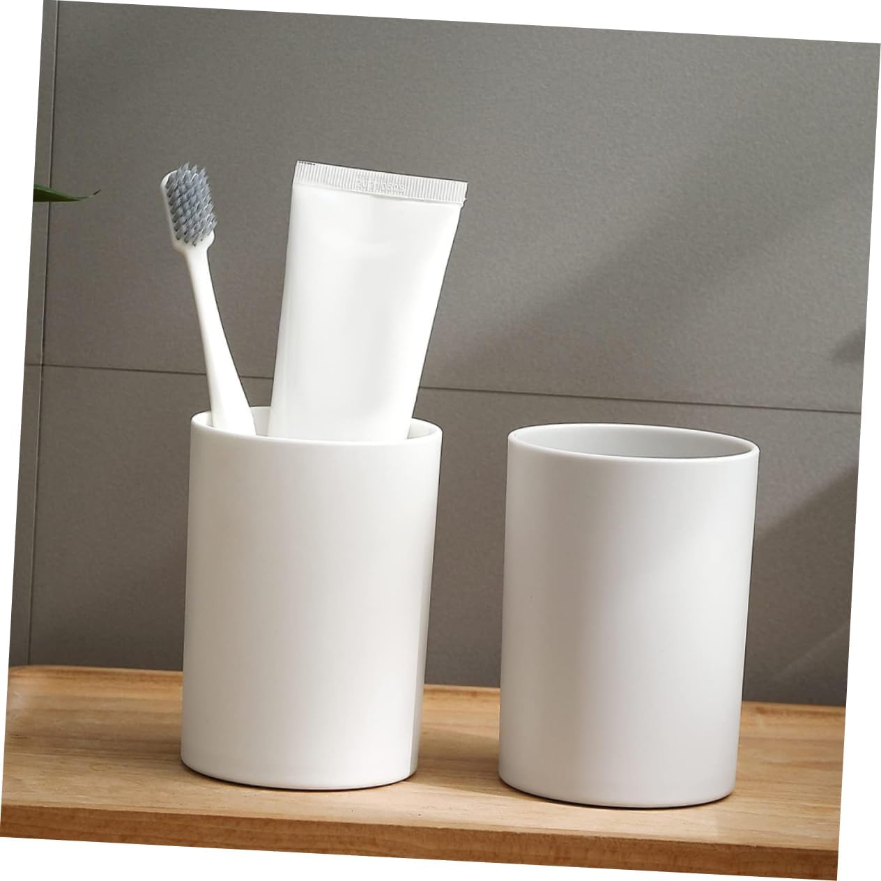 2-Piece Bathroom Toothbrush Mouthwash Cups for Reusable Travel