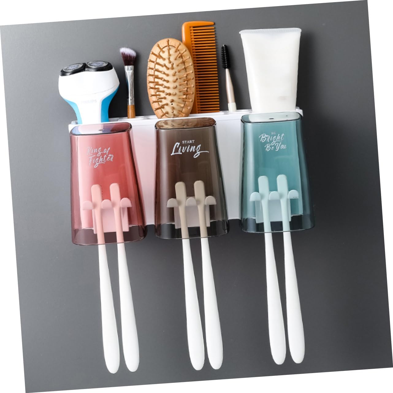 Amosfun Heavy Duty Wall-Mounted Toothbrush Holder