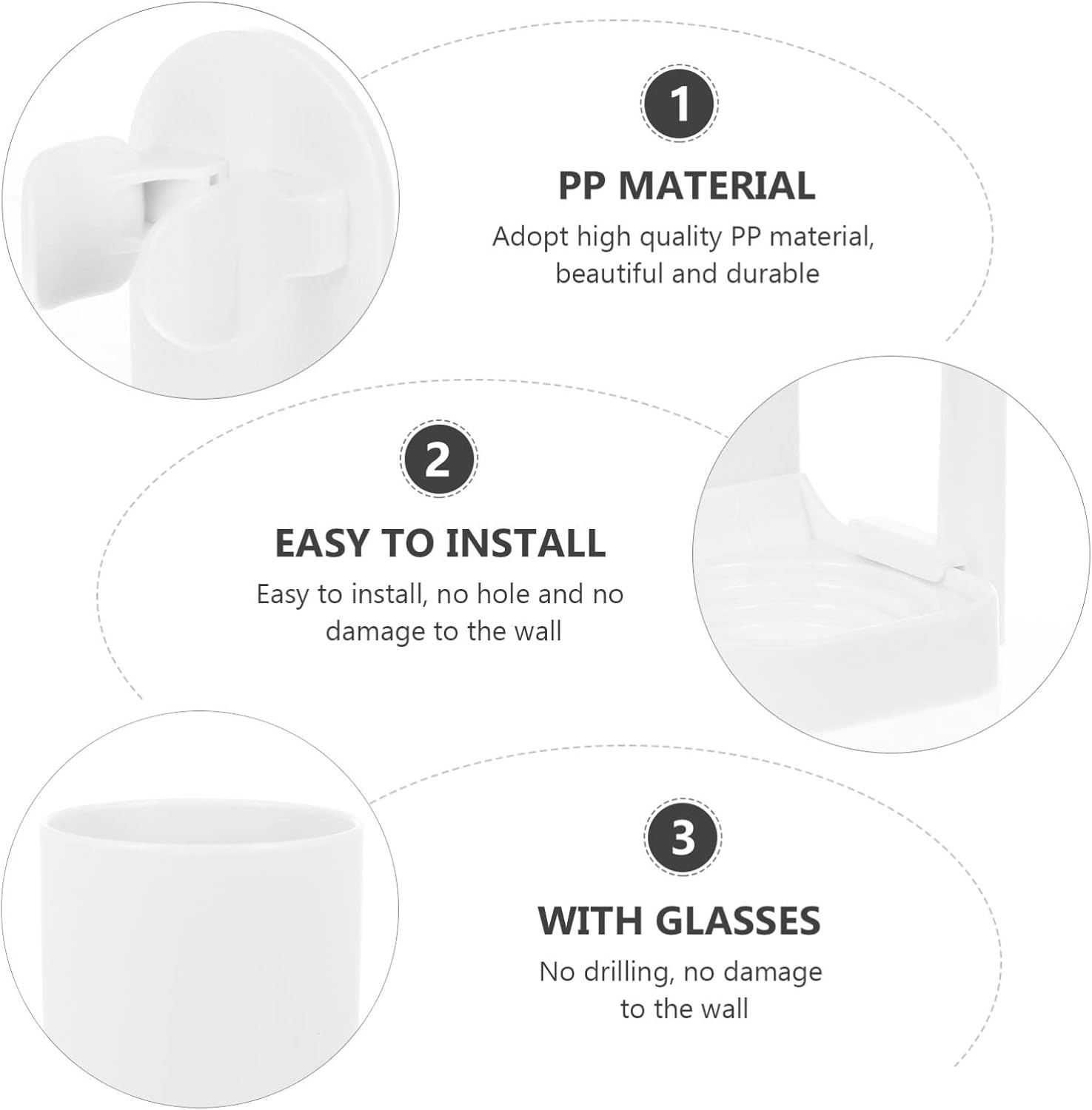 2 Sets Wall Mounted Electric Toothbrush Holder Cup Rack 1