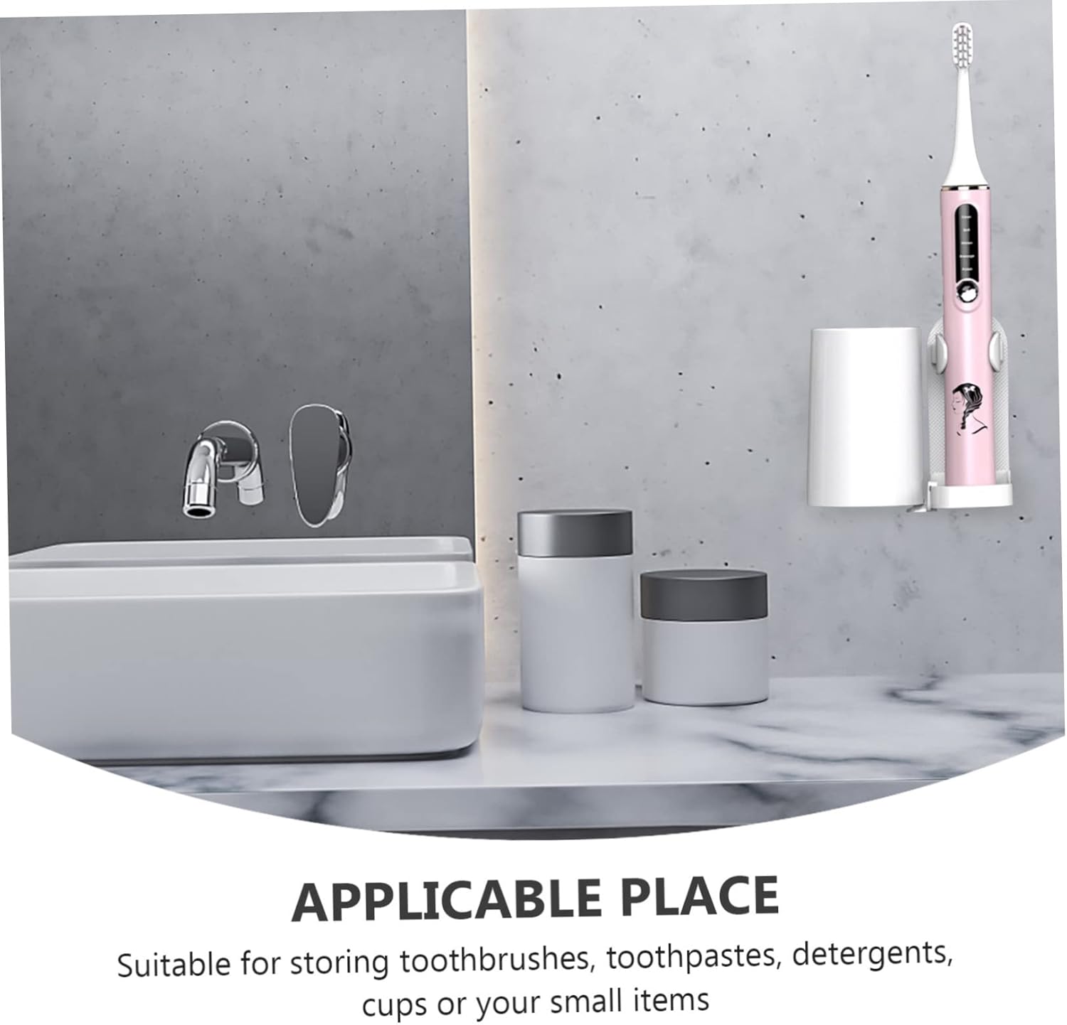 Healifty Wall Mounted Electric Toothbrush Holder with Adjustable Clamps