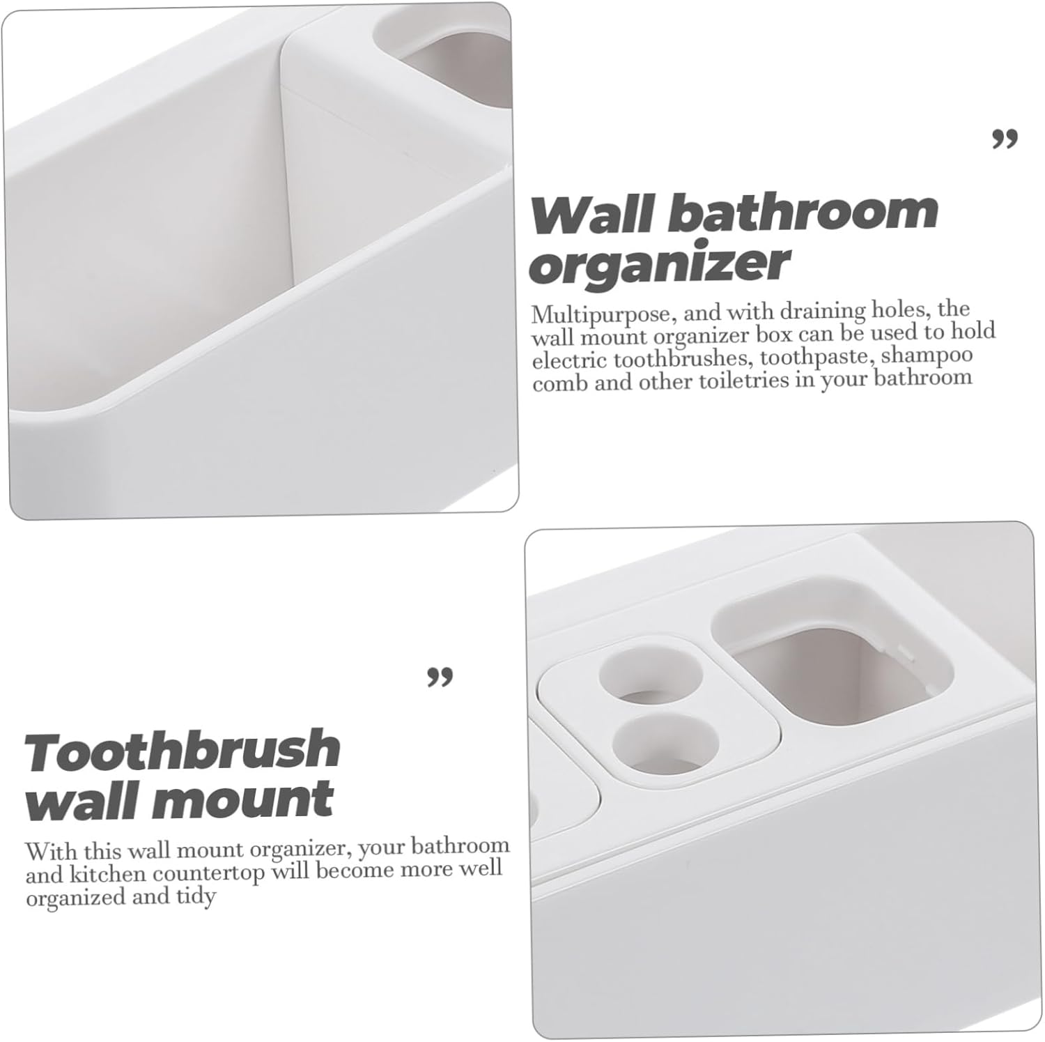 PRETYZOOM Wall Mounted Toothbrush Holder 2 Tier Organizer 1