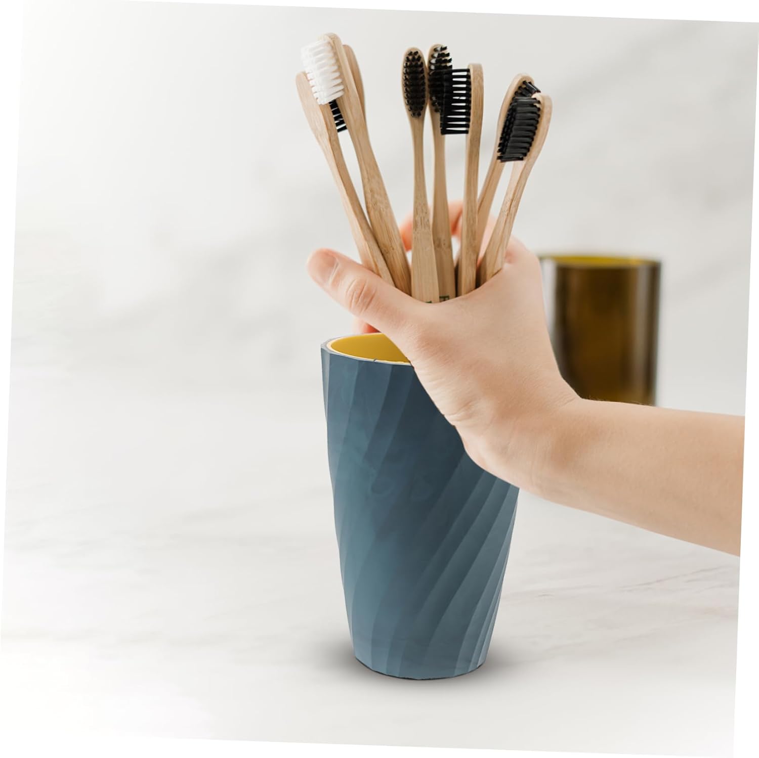 Cabilock Double-Handled Reusable Toothbrush Tumbler