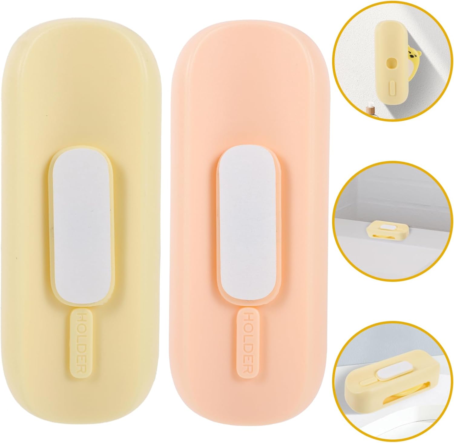 Two-Piece Electric Toothbrush Holders - Magnetic Durable for Home Use