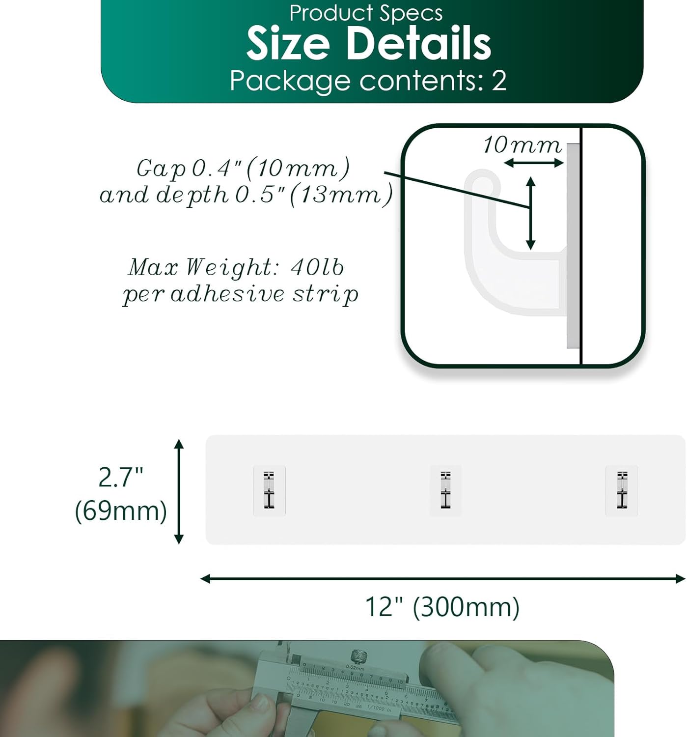 Strong Adhesive 2-Pack Replacement for Shower Caddy
