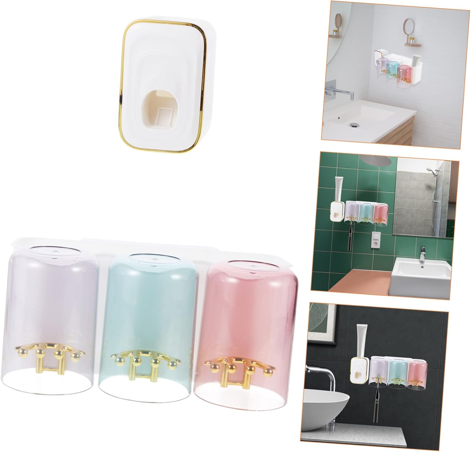 wall-mounted toothbrush holder with dispenser