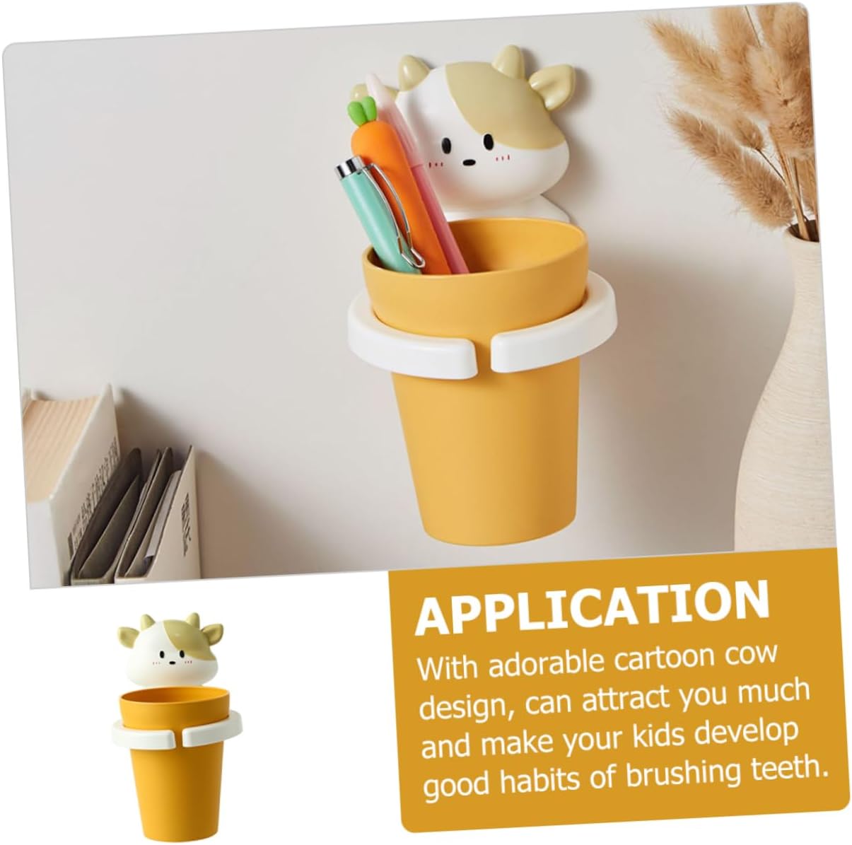 Happyyami Cartoon Cow Gargle Cup Toothbrush Holder