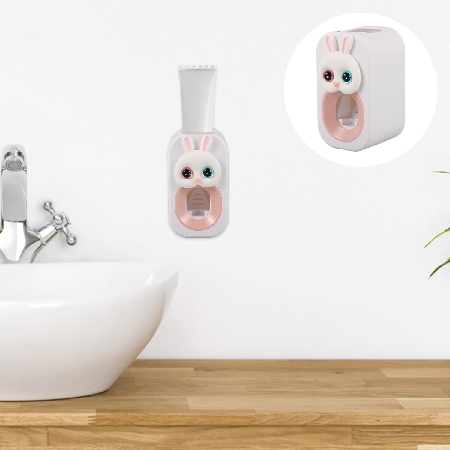 Adorable Bunny Toothbrush Dispenser Wall-Mounted Durable Tootheseenteredjs