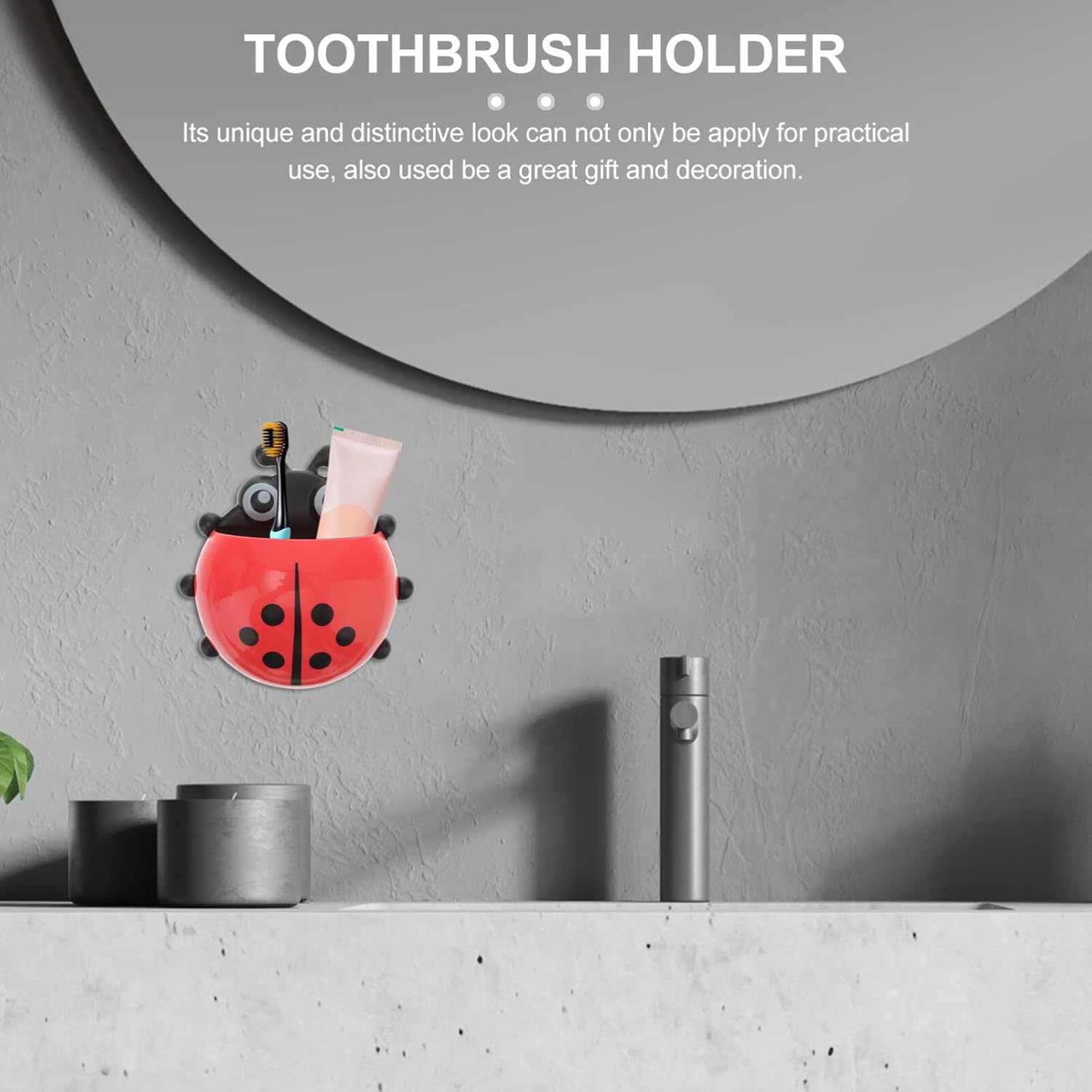 Hemoton Ladybug Toothbrush Holder - Perfect for Home Bathroom