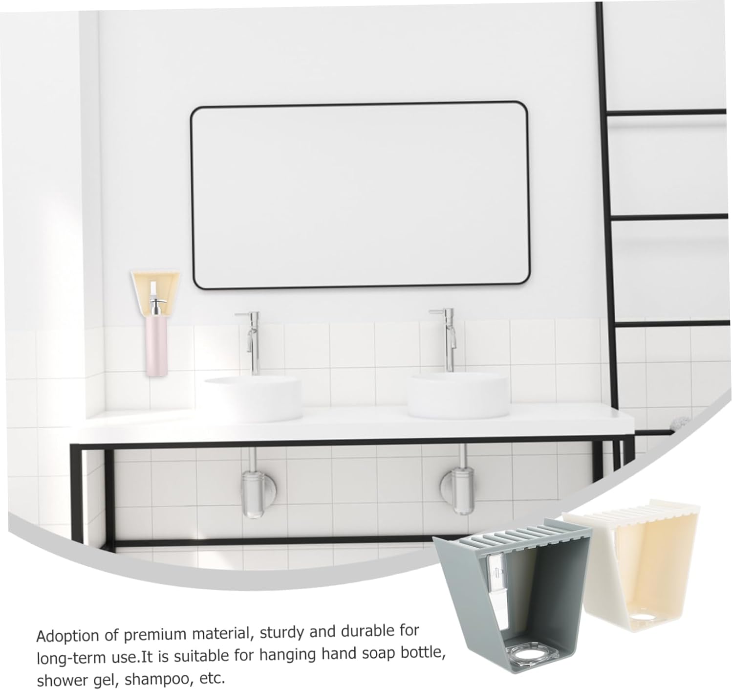 2pcs Wall Mounted Shampoo Hooks for Bathroom Storage