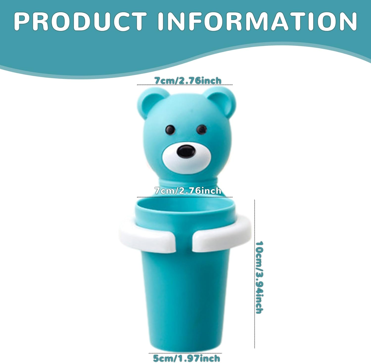 Cute Bear Toothbrush Holder with Cup for Kids