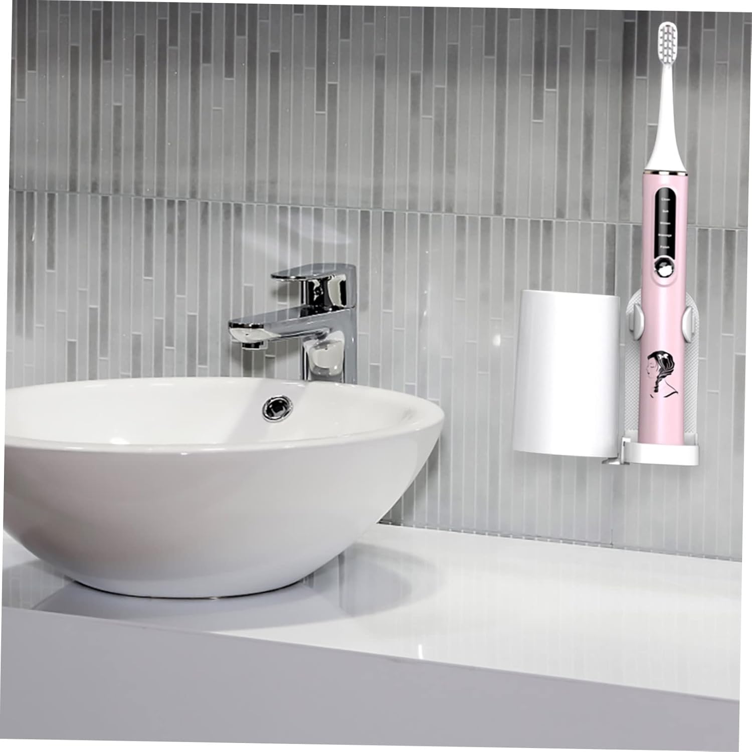 MagicLulu Adjustable Wall-Mounted Electric Toothbrush holder