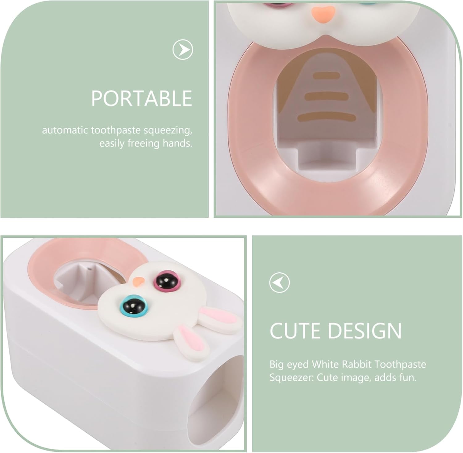 Adorable Bunny Toothbrush Dispenser Wall-Mounted Durable Tootheseenteredjs